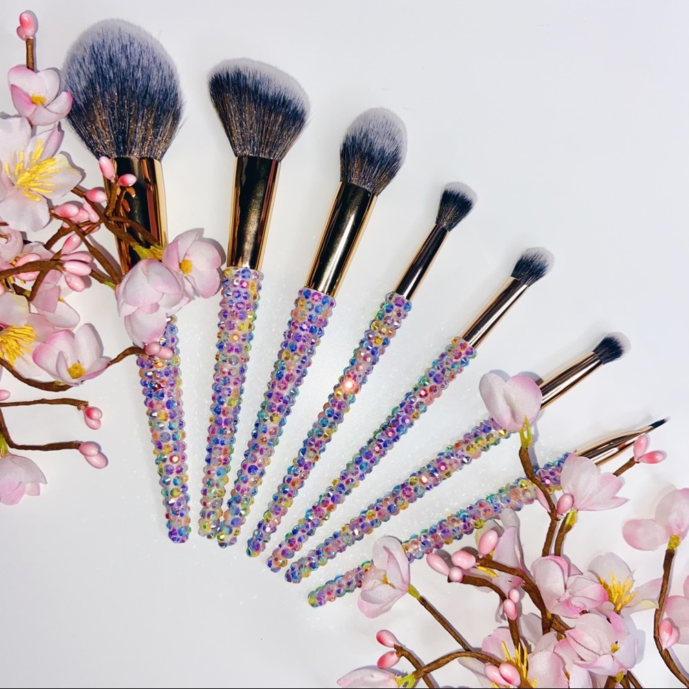 Rhinestone Makeup Brush Set